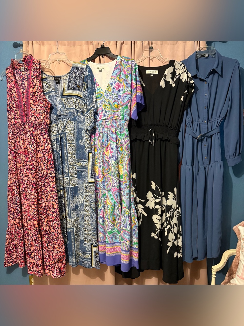 Maxi, flowy dresses in sizes medium, large, 10. Sold together.